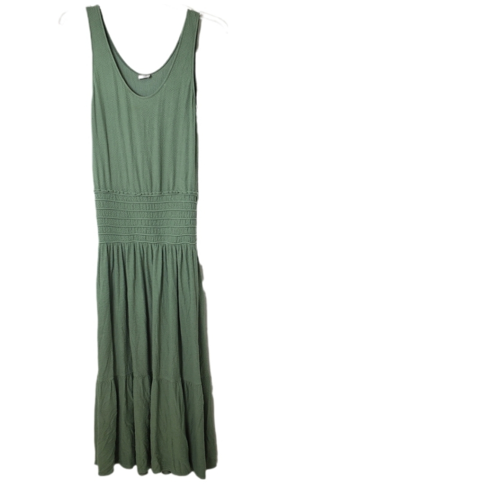 Anthropologie Postmark Sage Green Sleeveless Scoop Neck Smocked Waist Maxi Dress - Picture 2 of 11